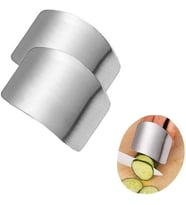 2li Metal Parmak Koruyucu Hızlı ve Güvenli Kesme Paslanmaz Çelik, Parmak Koruyucu Doğrama Güvenlik Aparatı (2 adet) Silver