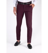 Erkek Slim Fit Nokta Dokulu Keten Pantolon 21K-2200420-5 Mürdüm