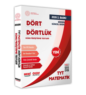 2026 YKS-TYT MEBİ-OGM Dört Dörtlük Matematik Pekiştirme Testi A4 Renkli Soru Bankası BASKI ÜCRETİ