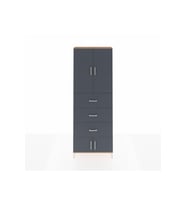 Arges Dolap 3 Raflı 3 Çekmeceli 4 Kapaklı 88x30x243 Çam-Antrasit
