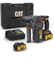 CAT DX21 18Volt 4.0Ah 2.2J Li-ion Çift Akülü Şarjlı Kömürsüz Profesyonel SDS-Plus Pnömatik Kırıcı/Delici