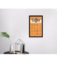 BK Home Coffee Tasarımlı Dekoratif Ahşap Siyah Çerçeveli Tablo-26
