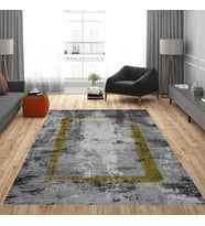 Rovigo Home Dijital Baskı Yıkanabilir Kaymaz Taban Salon Halısı Ve Yolluk RVG0827-FNL37 (Sarı)