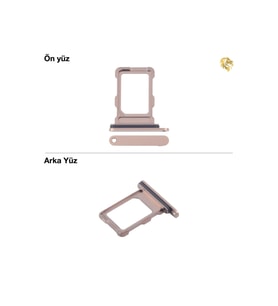 iPhone 16 Pro Sim İç Yuvası Tepsisi Aparatı Çekmecesi Kart Yuvası Tray Tekli (Altın)