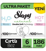 Sleepy 6 Beden Double Soft Natural Bebek Bezi Ultra Paket 62x3 186 Adet