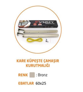 Kare Küpeşte Alüminyum Balkon Çamaşır Kurutmalık 60x25 ve 80x30 Uyumlu 80X30 MM