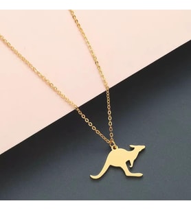 Kişiye Özel 925 Ayar Gümüş Minimal Kanguru Model Kolye (Gold)