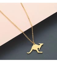 Kişiye Özel 925 Ayar Gümüş Minimal Kanguru Model Kolye (Gold)