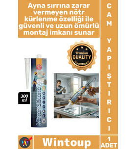#Yapıştırıcı Güçlü Nötr Esas Su Rutubete Dayanıklı Montaj Şeffaf Silikon Ayna Cam Yapıştırıcı 300 Ml