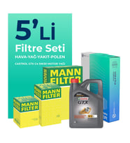 MANN Dacia Sandero 1.5 Dizel Filtre Bakım Seti Castrol Motor Yağlı (2010-2012) 5 Li