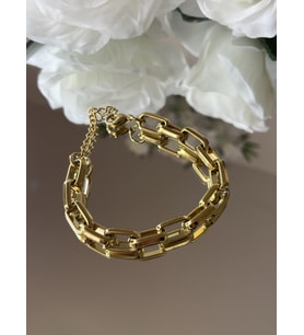 Özel Kutusunda Hediye Paketiyle Gold Halka Çelik Bileklik 19+5 Cm Arkadaşa Hediye Sevgiliye Hediye