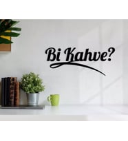 BK Home Bi Kahve Ahşap Duvar Yazısı-5 (Siyah)