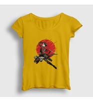 Presmono Kadın Sarı Levi Anime Attack On Titan T-Shirt 123787tt (Sarı)