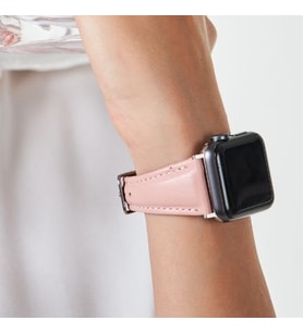 vagave Apple Watch 42mm 44mm 45mm 3 4 5 6 7 se 8 Ultra Uyumlu Kadın Deri Kordon Saat Kordonu (Pembe)