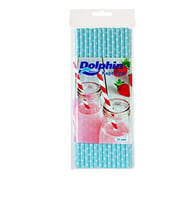 Kağıt Pipet Mavi Puantiyeli 25"li