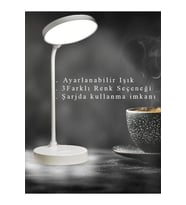Berlin Dokunmatik Şarjlı Masa Lambası, Dimlenebilir, Beyaz, Modern ve Şık (Krem)