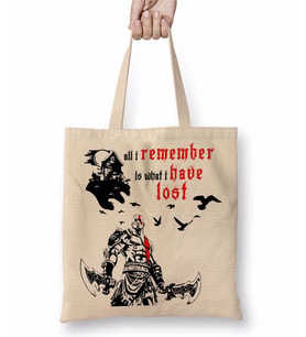 Kratos God Of War All i Remember İs What İ Have Lost Bez Çanta Uzun Saplı