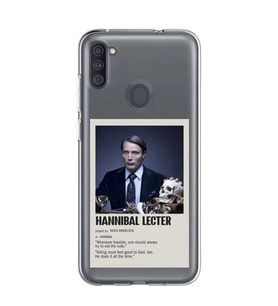 Samsung Galaxy M21 Uyumlu Hannibal Lecter Minimalist Poster Desenli Şeffaf Telefon Kılıfı