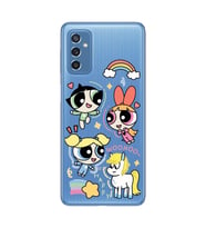 Samsung Galaxy M52 Uyumlu Powerpuff Girls Desenli Şeffaf Telefon Kılıfı