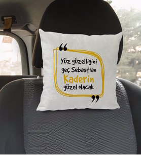 BK Gift Esprili Kare Araç Koltuk Yastığı-3