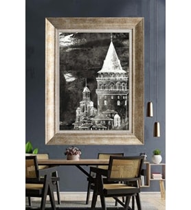 GÜMÜŞ ÇERÇEVELİ PASPARTULU TABLO C229