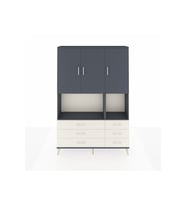 Arges Dolap 6 Raflı 6 Çekmeceli 3 Kapaklı 132x30x195 Antrasit-Antrasit/Aytaşı