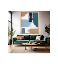 Ahşap Çerçeveli MDF Duvar Tablosu Sade Tasarım Ahşap Çerçeveli MDF Baskı Tablo Modern Salon Tablosu (Ahşap)