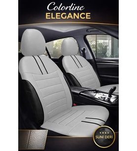 Mercedes E Serisi 2013 ve Sonrası Uyumlu Colorline Elegance Deri Gri Siyah Koltuk Kılıfı