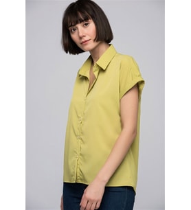 8060601 Krep Kısa Kol Gömlek YESIL (Yeşil)