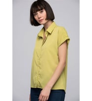 8060601 Krep Kısa Kol Gömlek YESIL (Yeşil)