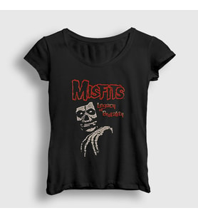 Presmono Kadın Siyah Brutality The Misfits T-Shirt 174648tt