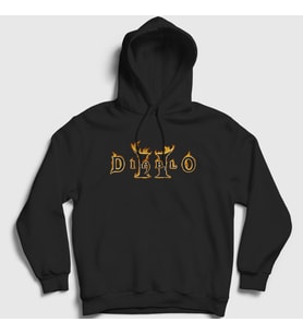 Presmono Unisex Siyah Logo Oyun Diablo ii Kapüşonlu Sweatshirt 323777tt