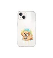 iPhone 13 Mini ile Uyumlu Splash Köpek Tasarımlı Şeffaf Silikon Kılıf