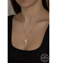 Union Swarovski Crystal Kadın Kalp Salkım Gümüş Kolye