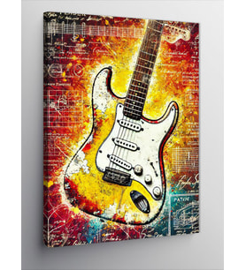 Kanvas Tablo Soyut Elektro Gitar