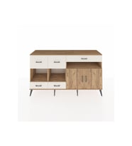 Hyperion Konsol 4 Raflı 5 Çekmeceli 2 Kapaklı 176x44x99 Çam-Çam/Aytaşı