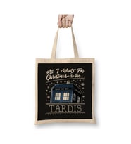 Dr Who Doctor Who All I Want For Christmas Is The Tardis Beyaz Bez Çanta