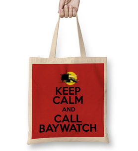 Keep Calm And Call Baywatch Bez Çanta Uzun Saplı