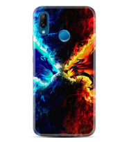 Huawei P20 Lite Mate 10 20 Lite Pro P40 Lite KılıfDesemli Silikon Red Blue Leon 1714