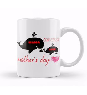 Our First Mothers Day MAMA LUKE 2021 Kupa Bardak Porselen