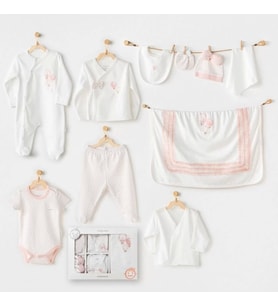 Andywawa Ac25551 Newborn Set Pınk Baloons 10'lu Hastane Çıkışı Ekru
