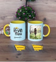 Evin Prensi Kupa Bardak Sarı Fotoğraflı Çocuk Hediyeleri