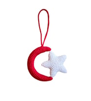 Ay Yıldız Araç Dikiz Aynası Süsü ve Çanta Aksesuarı Amigurumi Organik Oyuncak