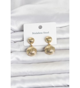 316L Çelik Gold Renk Vintage Model Kadın Küpe 5886 - HPSBYI3193-8585