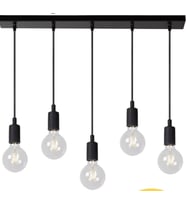 RİOLİGHT RETRO,RUSTİK,VİNTAGE MODERN 5XE27 DUYLU METAL MASA ÜSTÜ SARKIT AVİZE UZUNLUK:60CM (Siyah)