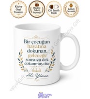 Dünyanın En İyi Öğretmeni Yazılı Kupa Bardak Baskılı Öğretmenler Günü Hediye