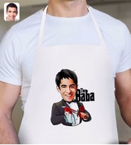 BK Gift Kişiye Özel Godfather Baba Karikatürlü Beyaz Mutfak Önlüğü-5