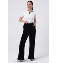 ALEXANDERGARDI BELDEN BAĞLAMALI BOL PAÇA PANTOLON (Siyah)
