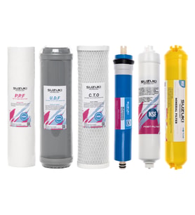 10 Inç Açık Kasa Su Arıtma Cihazı Tam Set (6 Filtre) Mineral Filtre Ilaveli