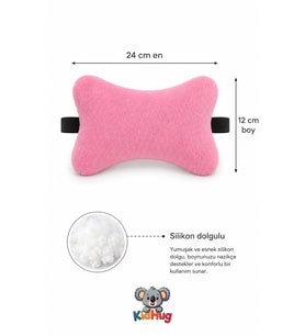 Sandalye Boyun Yastığı Oyuncu Koltuğu Koltuk Başlığı Peluş Boyun Desteği 24x12 cm Turuncu Pembe Siyah Kahverengi Kırmızı